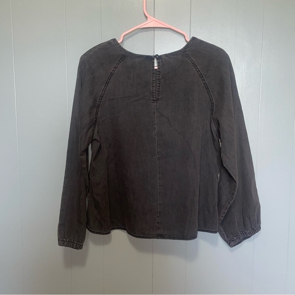 Madewell NWT Denim Shirred Swing Shirt Blouse in Lunar Wash Small - Picture 8 of 10